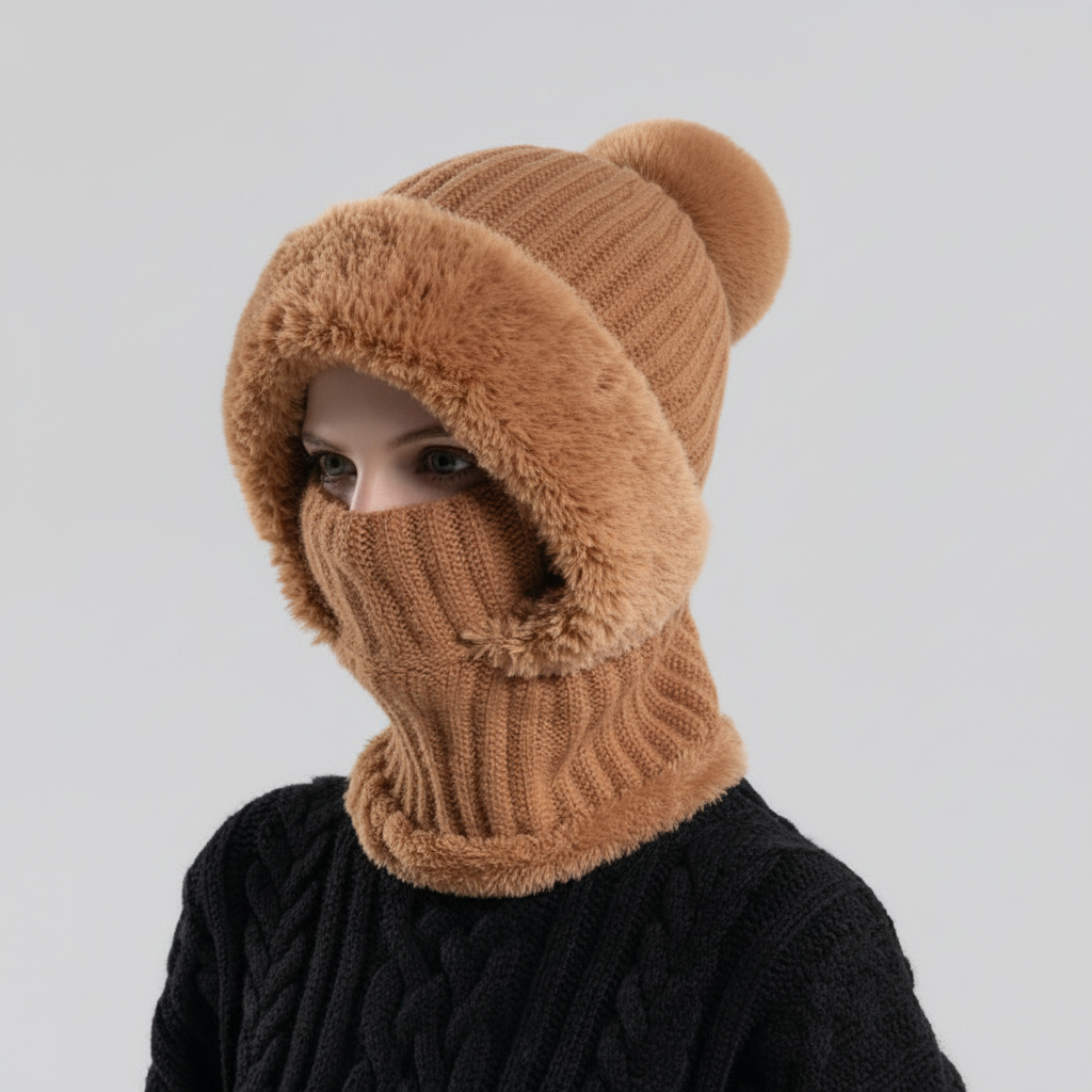 Bonnet 2-en-1 Cache-Cou Intégré